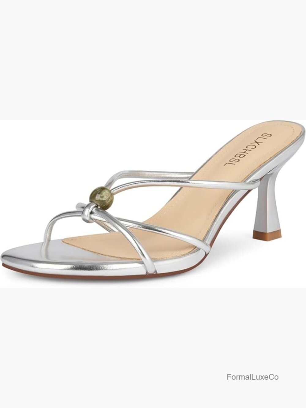 Kitten Heels Strappy Sandals Round Open Toe Slip On Mules 2.75 Inch Comfortable
